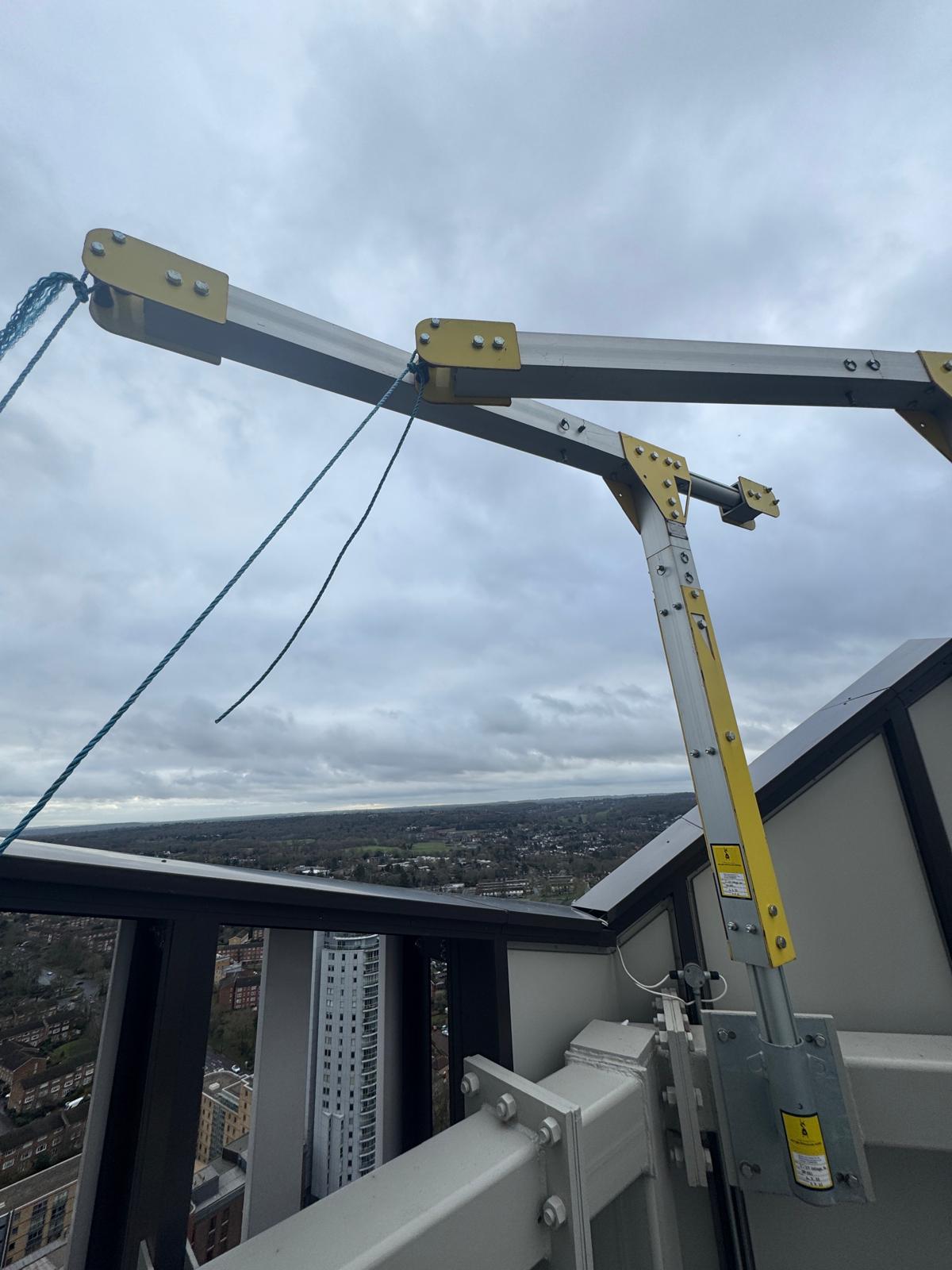 Davit Systems Testing — Sky Height Safety engineers on site, working to BS 7985, BS EN 795, LOLER (Lifting Operations and Lifting Equipment Regulations 1998)